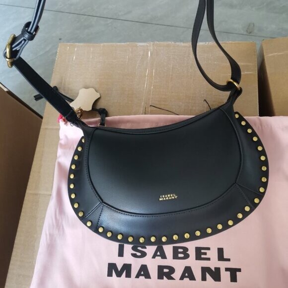 Isabel Marant Sleek Black Crossbody with Gold Details Fashion❤️🎉🎉🎉🎉 - Picture 2 of 8